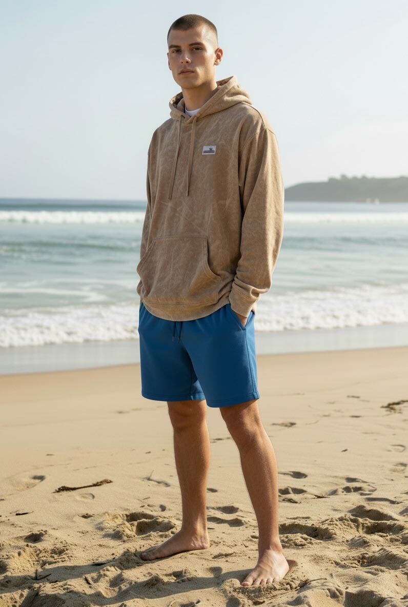 Beach Hoodie - Khaki Mineral Wash