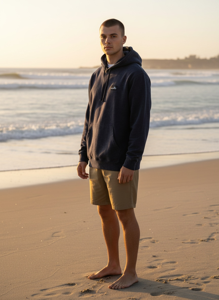 Beach Hoodie - Navy Mineral Wash