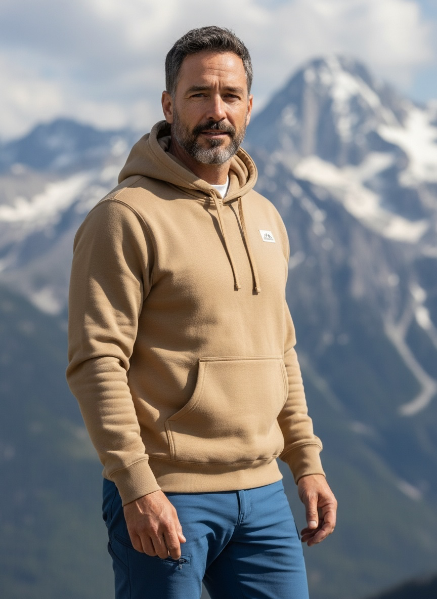 Alpine Waves Hoodie - Vintage Khaki